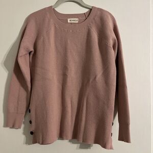 The Nines‎ Mauve Dusty Pink Textured Sweater Side Buttons Women's Medium